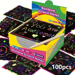 Set of Rainbow Scratch Art Notes