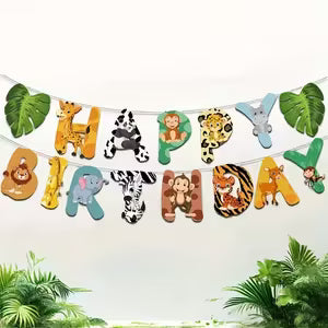 Jungle Safari Birthday Banner