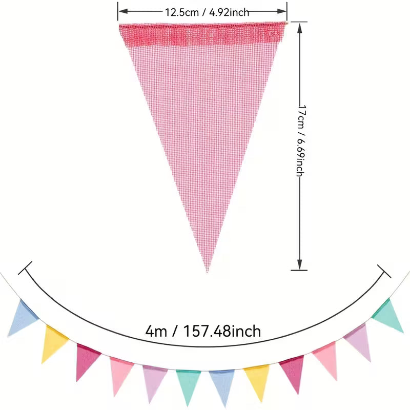 5pcs Pennant Bunting Set – 60pcs Multi-Color Flags