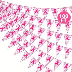 2-Pack Pink Ribbon Flags