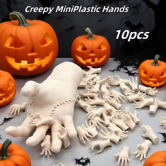 10pcs Realistic Horror Mini Plastic Hands with Moving Fingers