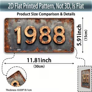 Vintage Metal Sign - 1988 Plaque