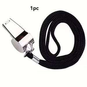 Stainless Steel Sports Whistle with Lanyard