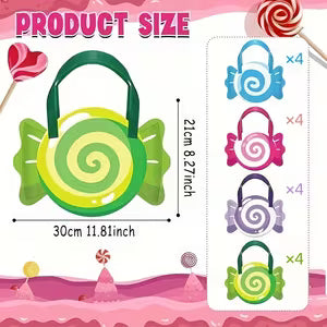 16pcs Sweet Theme Non-Woven Tote Bags