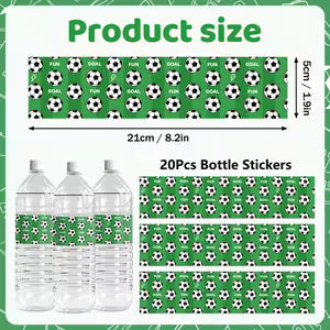 20pcs Soccer-Themed Water Bottle Labels