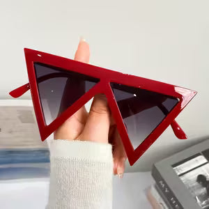 Red 90s Triangle Glasses