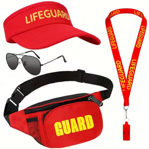 4pc Life Guard Costume Accessories