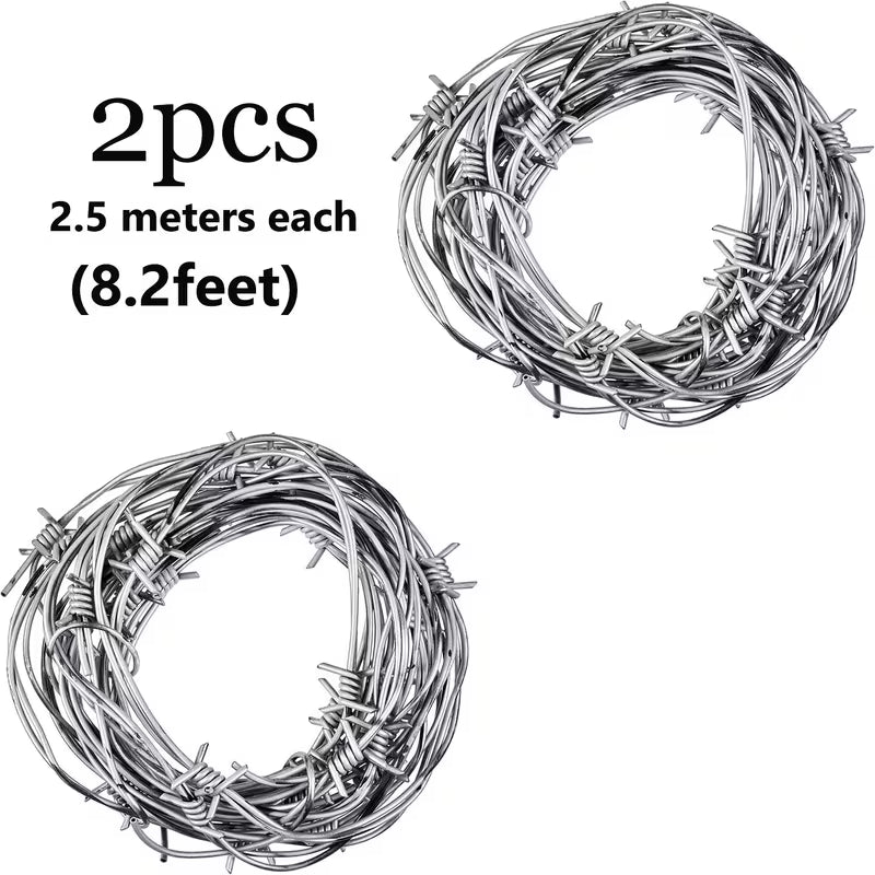 2pcs 16.4-Inch Fake Rusty Barbed Wire Decorations