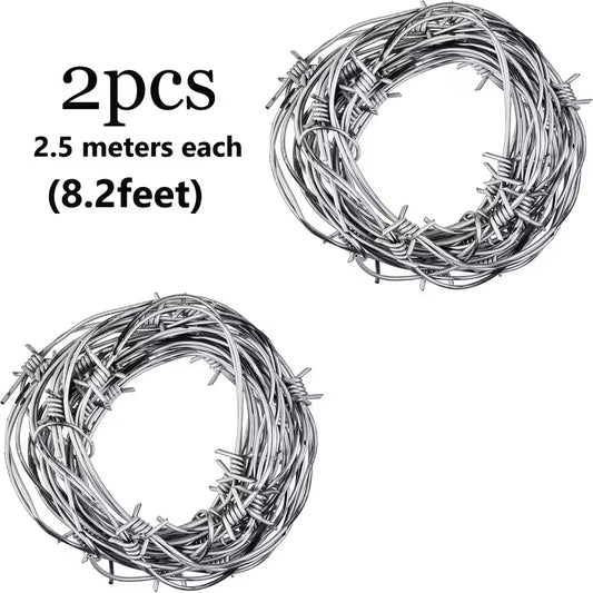 2pcs 16.4-Inch Fake Rusty Barbed Wire Decorations