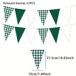 Green Checkered Triangle Flags