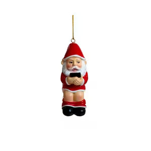 Christmas Tree Ornament - Santa Claus with Toilet Design