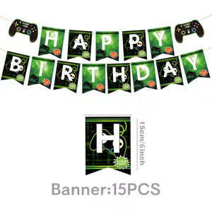 Green Game Birthday Banner