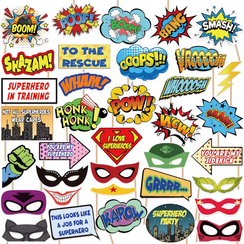 Superhero Photo Props Set