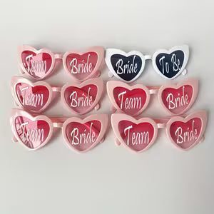 6 Team Bride Heart Glasses