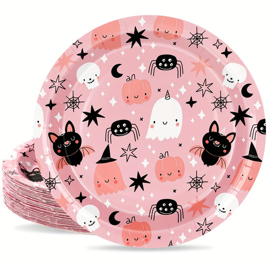 Pink Halloween Plates