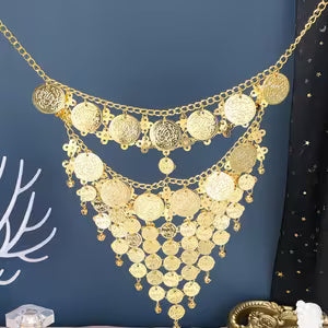 Elegant Golden Coin Tassel Face Veil