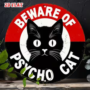 Round Metal Sign - Cat Lover