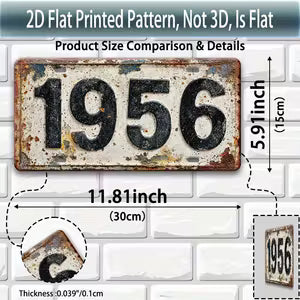 Vintage Metal Sign - 1956 Plaque
