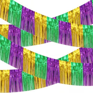 Mardi Gras Foil Fringe Garland