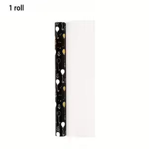 Black & Gold Balloon Wrapping Paper