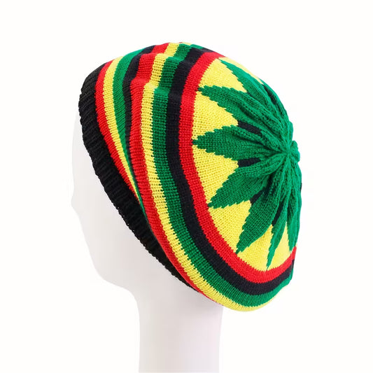 Chic Knit Beret with Faux Braids Style 1