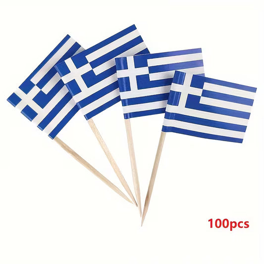 Greek-Themed Toothpick Flags