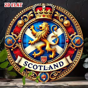 Round Vintage Metal Signs - Scottish Heritage Golden Lion