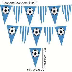 Blue Soccer Triangle Flag Decoration