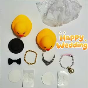 Elegant Wedding Duck Couple Set