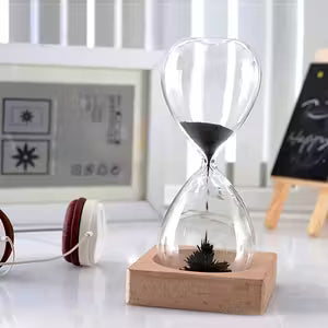 Modern Magnetic Hourglass with Clear Glass