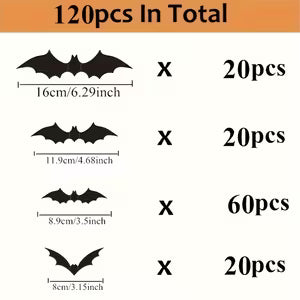 3D Black PVC Bat Halloween Decoration