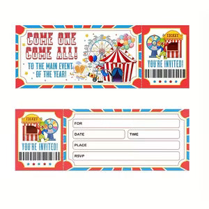 Circus Theme Party Invitation Cards