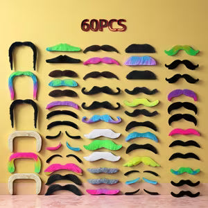 60pcs Fake Beard Prop Set, Mustache Props