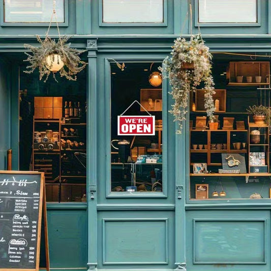 Double-Sided Wooden "Open" & "Closed" Sign