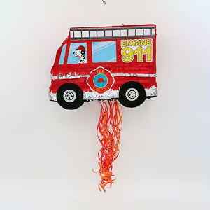Fire Truck Piñata with Pull String