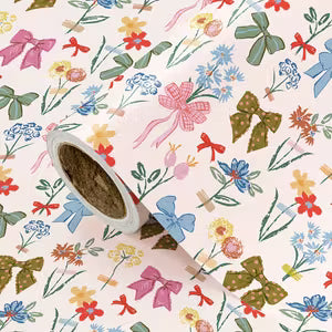 Floral Bow Wrapping Paper - 43cm x 5m