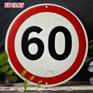 Round Metal Sign - 60 Speed Limit