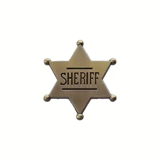 1pc Sheriff Star Brooch Pin