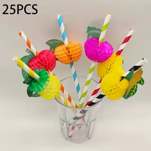 Tropical Hawaiian Paper Straws