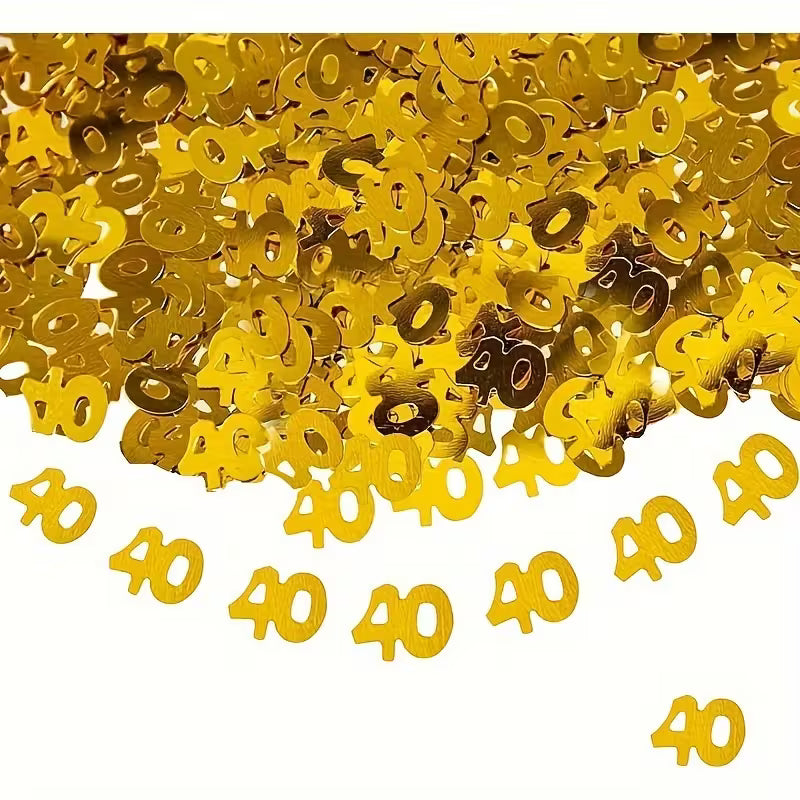 Elegant Golden Glitter Confetti ( 40th Birthday)
