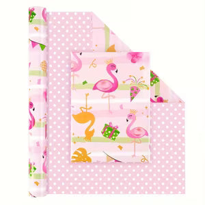 Flamingo & Polka Dot Reversible Wrapping Paper 43cm x 10m