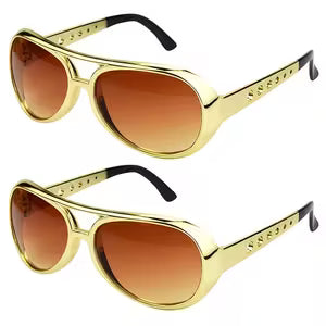 Golden Disco Glasses, 60's 70's - Gold Lens