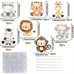 Jungle Animal Cupcake Toppers