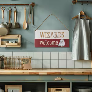 "Wizards Welcome" Wooden Sign 30x15cm