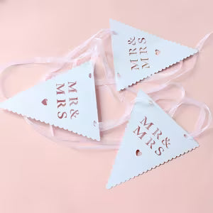Elegant Pearl White MR & MRS Banner