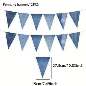 Cowboy - Blue Denim Triangle Banners