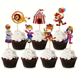 Vintage Circus Carnival Cupcake Toppers