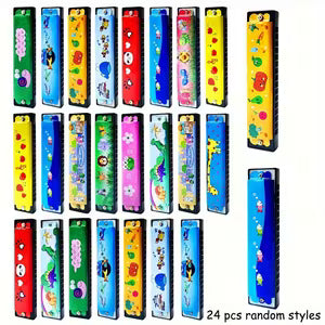 1 pcs Vibrant Cartoon Metal Harmonicas