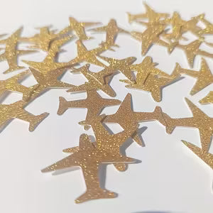 100-Piece Golden Airplane Confetti