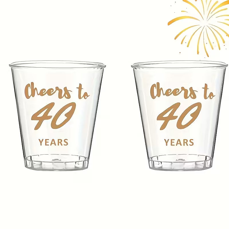 50pcs Golden Disposable Plastic Cups, 1.69oz (40)